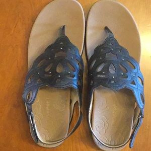 Women’s Rockport Black Faux Leather Sandals, US Size 11